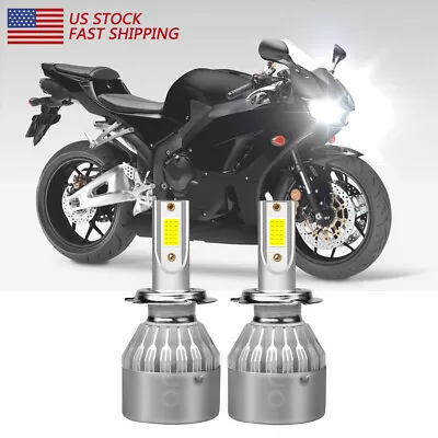 For Honda CBR600RR 2003-2017 CBR600F4i 01-06 H7 LED Headlight Bulbs Kit 12000LM • $17.68