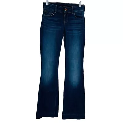 J Brand Love Story Flare Jeans In Trouble Blue Mid Rise Women's Size 26 • $45