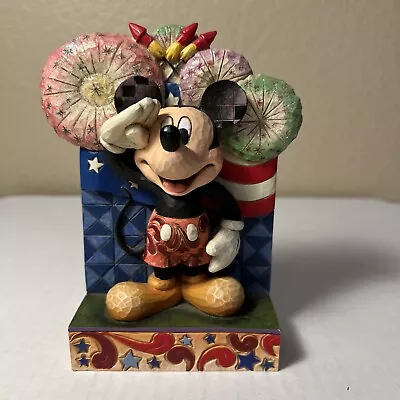 Jim Shore Disney  We Salute You  Mickey W/Fireworks 4016558   NO BOX • $50