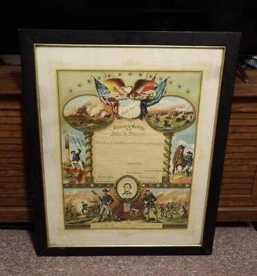 $75 • Buy Honorable Discharge Civil War Nj Infantry Rare Litho Paper Dedicated 1912 Wow