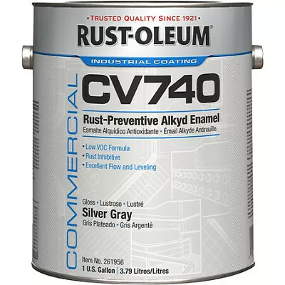 Rust-Oleum 261956 Interior/Exterior Paint Glossy Oil Base Silver Gray 1 Gal • $115.99