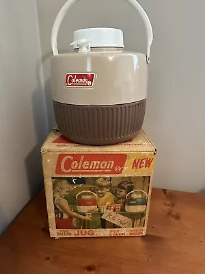 Vintage Coleman Water Jug 1 Gallon Cooler Cup Drink Spout With Original Box • $42.99