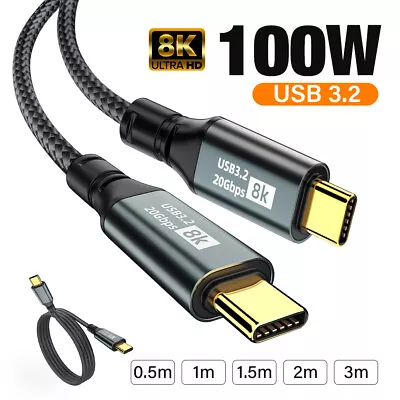 USB C 3.2 Gen PD Cable 8K@60Hz USB C To USB C Cord For IPhone 15 MacBook Laptop • $9.95