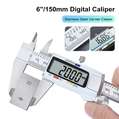 Stainless Steel 150mm Digital Caliper Vernier Gauge Micrometer Measuring Tool US • $18.99