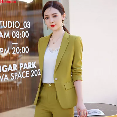 Korean Elegant Womens Slim Business Workwear Casual Suits Blazer Coat Jackets • $51.14