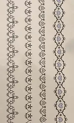 Leane Creatief Clear Stamp Set - Lace Borders Small Hearts Etc • £4.50