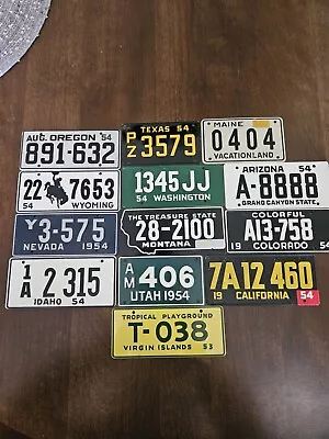 Vintage 1953-1954 General Mills Wheaties State Mini Bicycle License Plates • $20