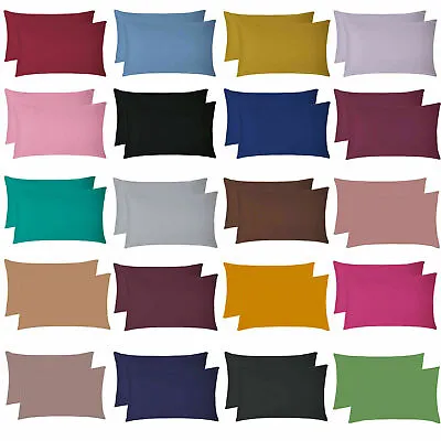 Clearance 2x Pillow Case Luxury Cases Poly Cotton Housewife Pair Pillowcover • £3.45