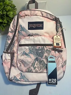 New JanSport Cross Town Backpack — Mountain Dusk — Water Bottle H20 Pocket • $21.99