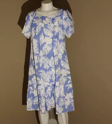 Royal Creations XL Powder Blue MUUMUU With White Floral Print Pocket • $25