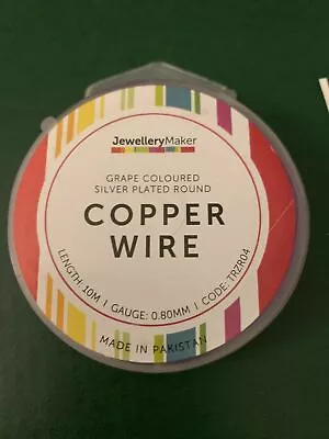 Jewellery Maker Copper Wire 0.8mm X 10m BUY 1 GET 1 FREE! Purple Grape Coloured • £2.99