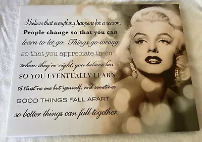 Marilyn Monroe Wall Art Picture I Believe That Everything Happens For A Reason  • $18