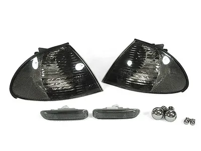 DEPO Smoke Corner + Side Marker Light + Chrome Bulbs For 1999-2001 BMW E46 4D/5D • $49.44