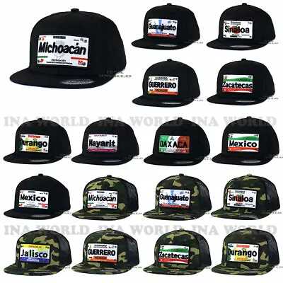 MEXICAN Hat MEXICO States License Plate Snapback Flat Bill Cotton Baseball Cap • $12.95