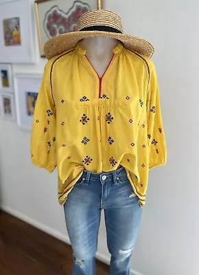 Urban Outfitters - Size XS - Bright Yellow Embroidered Top • $25