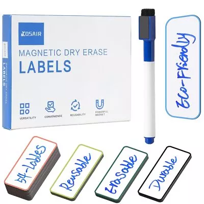 Dry Erase Magnetic Labels (1x3  Pack Of 54) - Magnetic Labels For Shelving ... • $18.76