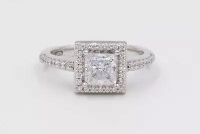 Ladies A. Jaffe 18K White Gold Diamond Engagement Ring Style: MES167/28 .28 Ctw • $1100