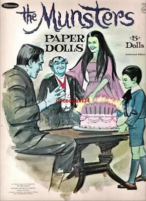 Vintage Uncut 1966 The Munsters Paper Dolls~#1 Reproduction~original Size~rare • $16.95