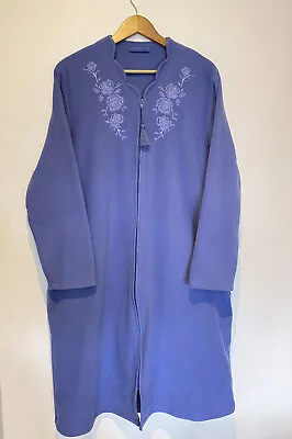 Women's St Michael House Coat Dressing Gown Mid Length Hyacinth Floral UK 16-18 • £18.99