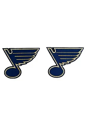 $4.99 • Buy NHL Team St. Louis Blues Iron/Sew On Embroidered Badge Patch Set Of 2 Brand New