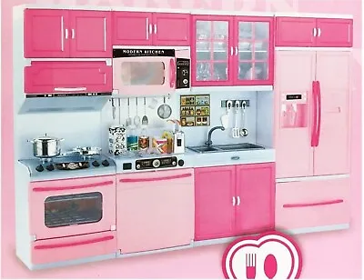 Doll Modern Kitchen Mini Playset|Kitchen Toys Pretend Play W/ Light &sounds • $42.99