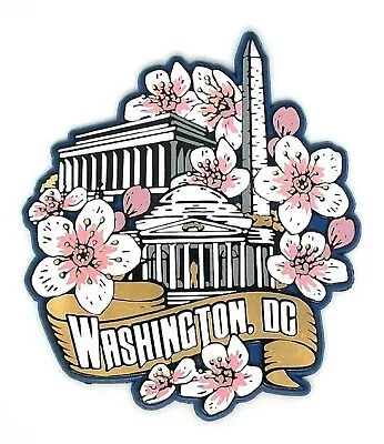 Washington D.C. Monuments With Cherry Blossoms Fridge Magnet • $7.99