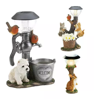 Solar Garden Squirrel Statue Ornament Animal Light Cat Climbing Lawn Lamp Decor • £10.39