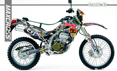 KAWASAKI KLX250 SR/D-Tracker 2005/2004 - 2007  MAXCROSS GRAPHICS KIT DECAL KBL2 • $148.52