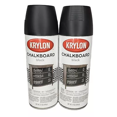 Krylon Black Chalkboard Aerosol Spray Paint 807 12 Oz 2 Cans - Discontinued • $64.99