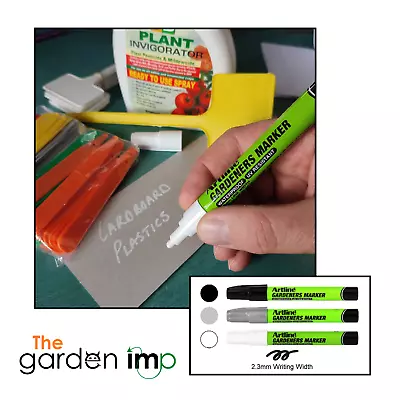 Garden Marker Pen Plant Labels Permanent Waterproof Black Silver White Colours • £4.99