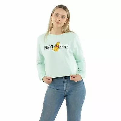 Official Disney Ladies  Winnie The Pooh Cropped Crew Sea Foam S - XL • £14.99