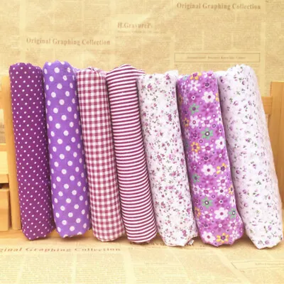 7x Mixed Cotton Fabric Material Joblot Value Bundle Scraps Offcuts Quilting Smar • £4.39