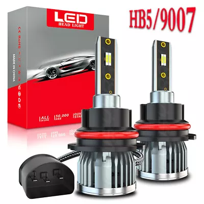 Pair 2-sides 9007 LED Headlight Bulbs Kit 6000K White High&Low Beam Light Bulb • $33.52