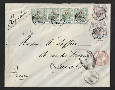 Mauritius To France Multifranked Cover 1900 • $0.99