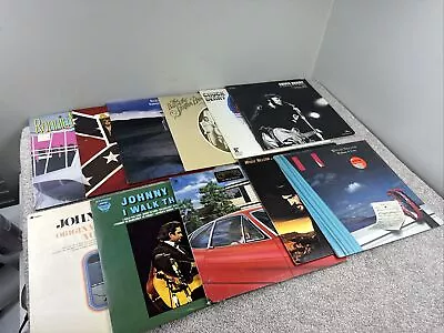 Lot Of 11 Country And Classic Rock Vinyl Records Willie Nelson Johnny Cash Berry • $39.95