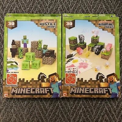 NEW 2013 Mojang MINECRAFT Paper Craft LOT  Overworld ANIMAL HOSTILE MOBS Toy • $30