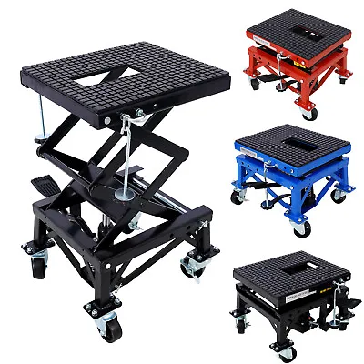 Hydraulic Scissor Jack Lift Table With 4 Wheels For Small Motorcycle Dirt Bikes • $177.29