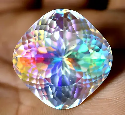 AAA 51.50 CT+ Rainbow Colour Cushion Cut Natural Mystic Topaz Loose Gemstone • $17.67