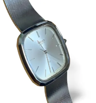 SEIKO Dolce 6030-5200 Watch Square Silver Vintage 1980 • $111