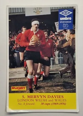 Mervyn Davies Wales - Rugby World Magazine Hall Of Fame Post Card • £1.99