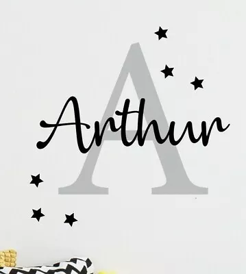 £18.72 • Buy Custom Name Personalised STARS Decal Kids Baby Bedroom Nursery Wall Sticker