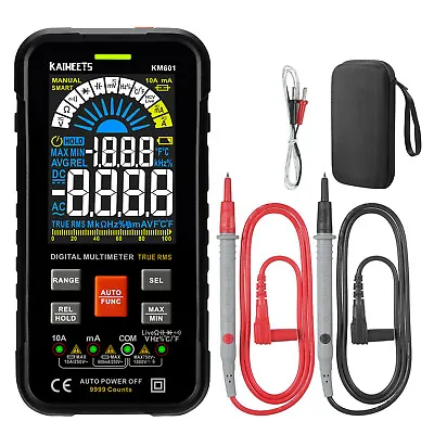 9999 Counts Digital Multimeter KAIWEETS KM601 TRMS AC & DC Voltage Current Meter • $40