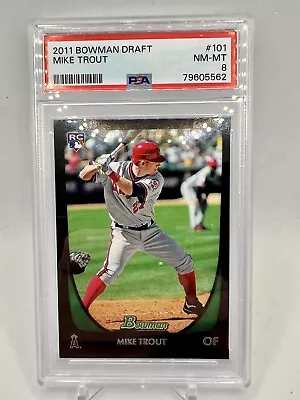 2011 Bowman Draft Mike Trout #101 PSA 8 Rookie Card Los Angeles Angels • $119.99