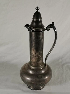 Victorian Silver Plate Ewer Water Wine Vessel Jug With Lid Needs Soldered • £24.99
