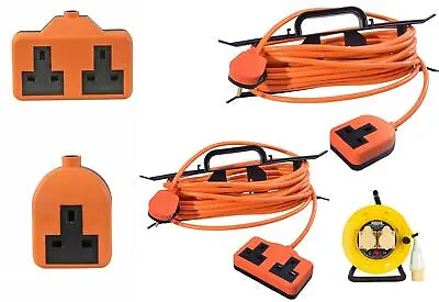 Outdoor Garden Orange Extension Lead All Lengths 1 Gang Socket & 2 Gang Socket • £6.99