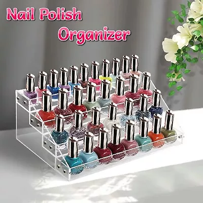 Acrylic Nail Polish Varnish Organiser Holder Desk Storage Stand Display Rack • $21.99