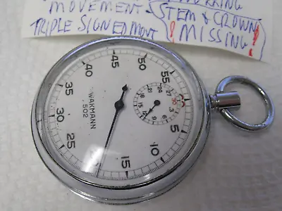 Wakmann 50's / 60's USA Military Chronograph Stop Watch Medical Emblem Case • $55