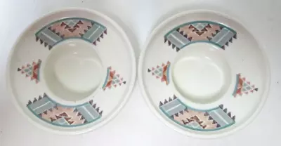 Mikasa Intaglio Santa Fe Vintage Southwest Blanket Sauce Bowl Egg Coddler Set 2 • $14.99