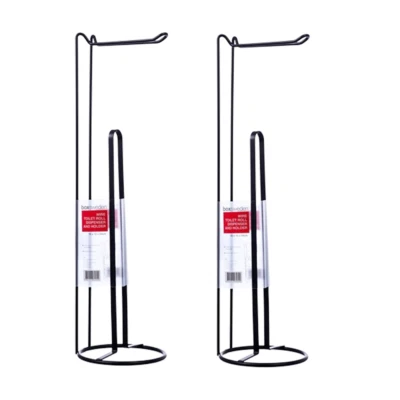 $34.95 • Buy 2 X Wire Toilet Roll Dispenser Stand Bathroom Toilet Paper Holder Organiser 54CM