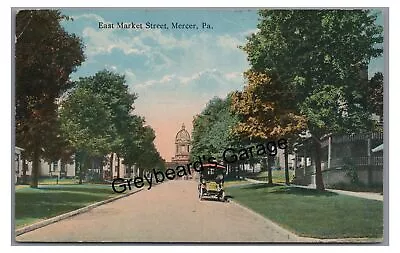 East Market Street MERCER PA County Pennsylvania Vintage Postcard • $4.99